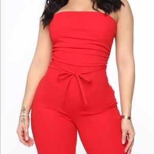 Thea Red Jumpsuit